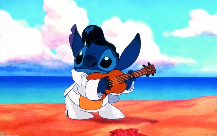 Stitch Playing Guitar in Elvis Costume from Lilo & Stitch