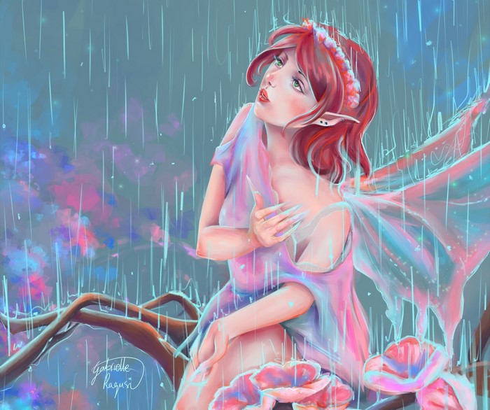 Fairy in the rain