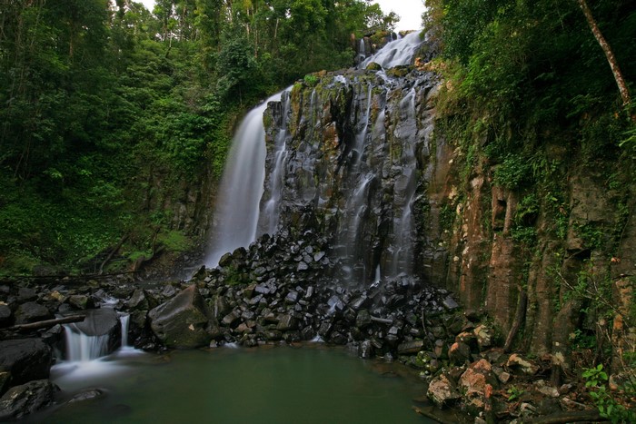 Waterfall cascading over rocks in Queensland, Australia