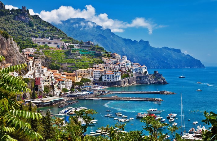 Scenic Amalfi Coast with Mountains and Traditional Houses