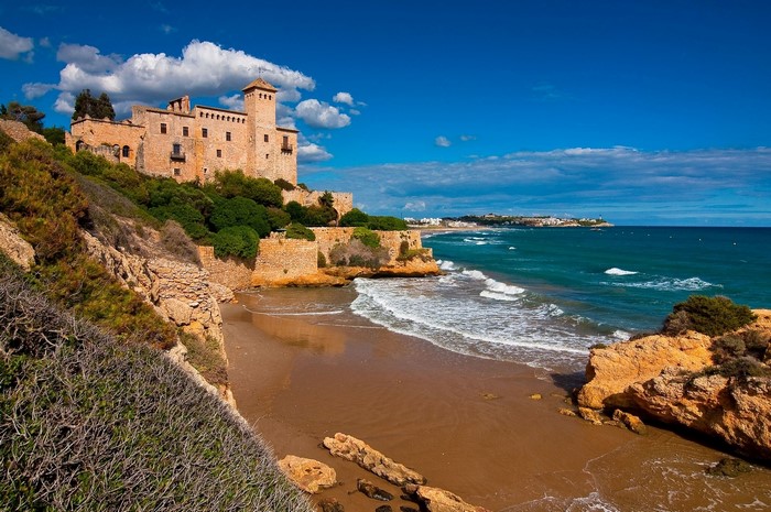 Tamarit Castle on the coast of Costa Dorada, Catalonia, Spain