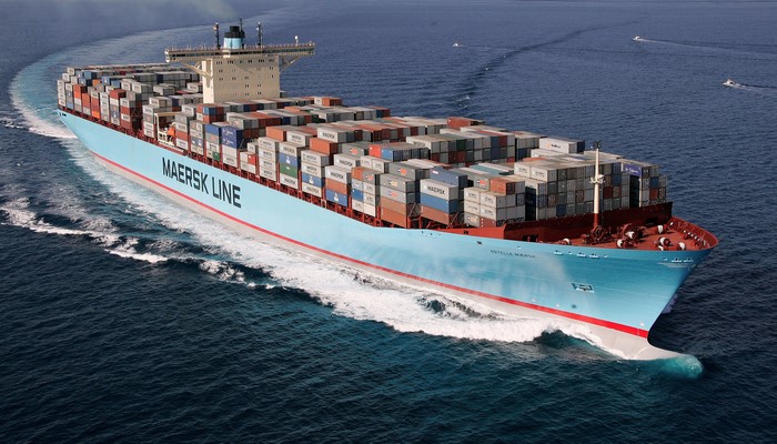 Maersk Line Container Ship Sailing on the Ocean