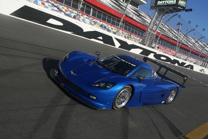 Blue Corvette Race Car at Daytona International Speedway