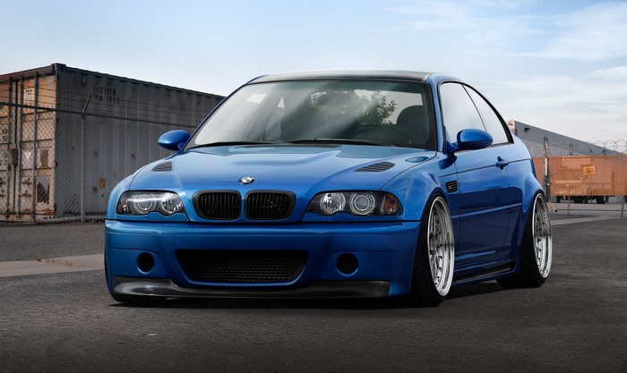 Blue BMW M3 E46 front view