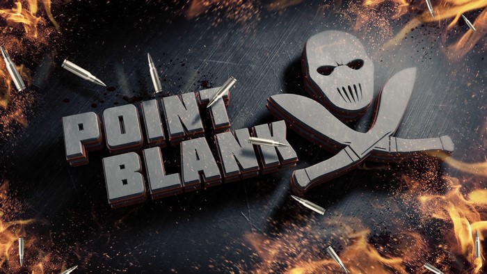 Point Blank game logo with fire and bullets