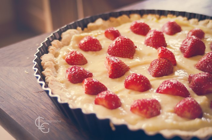 Strawberry Tart with Custard