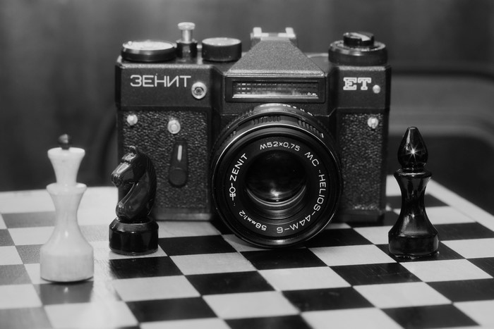 4K Zenit ET Camera with Chess Pieces