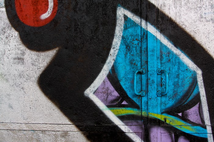 Graffiti on a metal door
