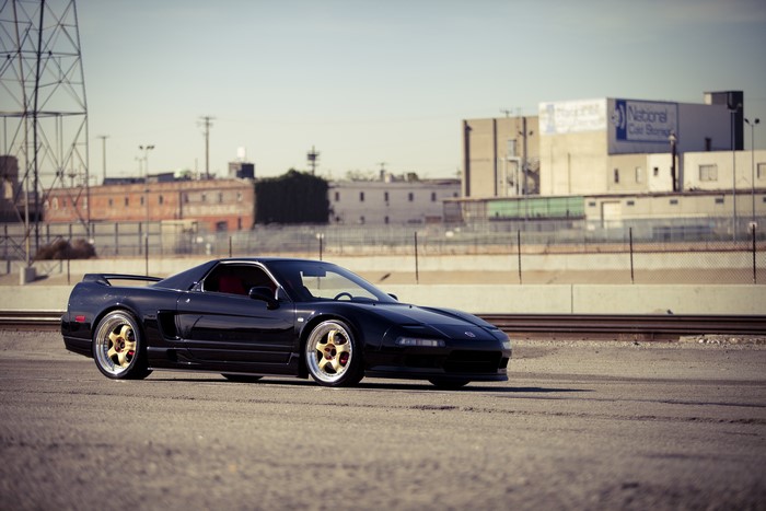 Black Acura NSX on a street