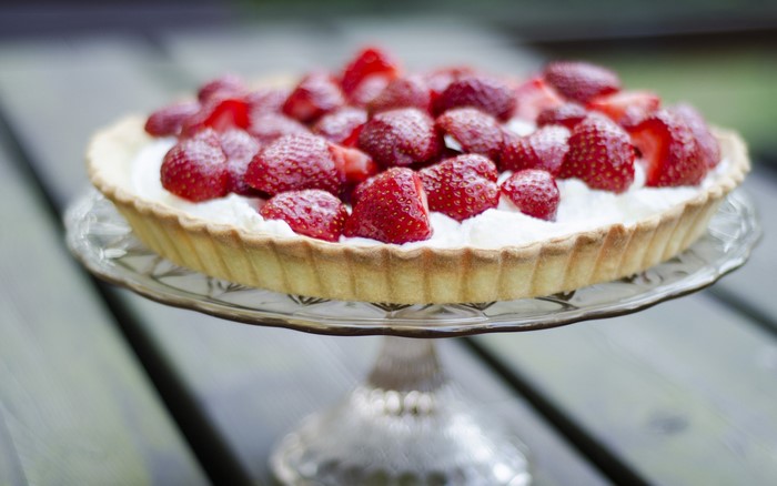 Strawberry Tart on a Cake Stand