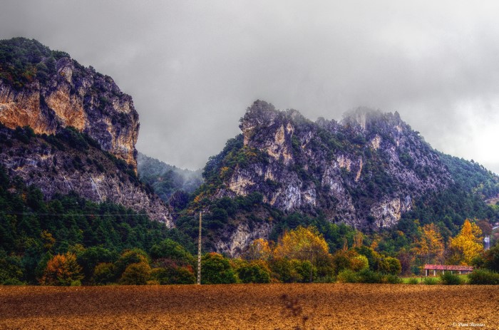 Mountains and farmland in Burgos, Spain