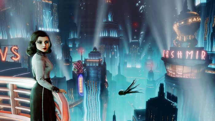 Elizabeth from BioShock Infinite in a city