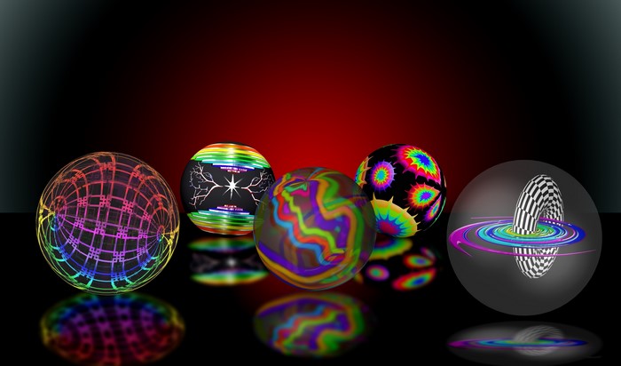 Abstract Balls with Colorful Patterns