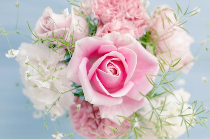 Pink Roses and Carnations Bouquet