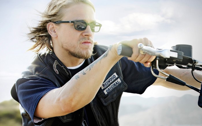 Jax Teller from Sons of Anarchy on a motorcycle