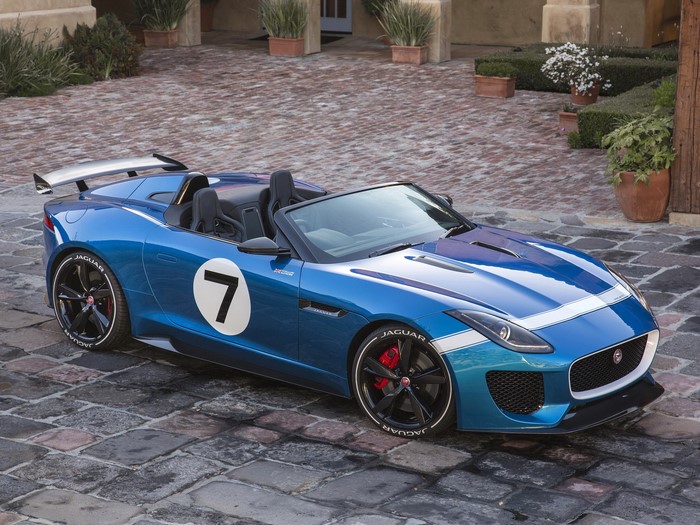 Blue Jaguar Project 7 Convertible with Number 7
