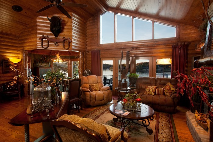 Wooden Interior Design with Armchair and Window