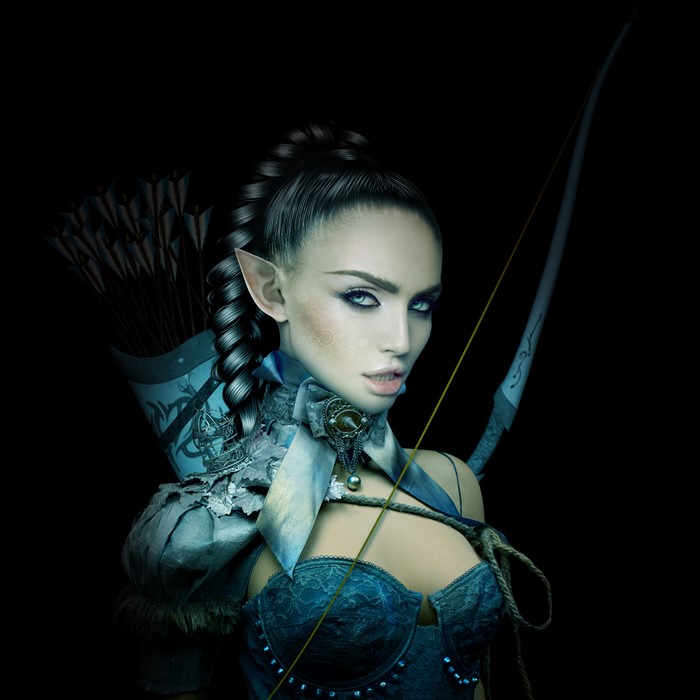 Elf archer with bow and arrows