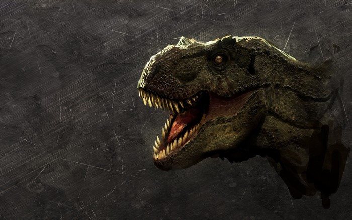 Close-up of a Tyrannosaurus Rex head