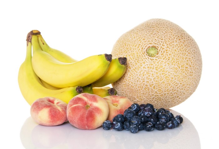 4K Fruit: Bananas, Melons, Blueberries, and Peaches