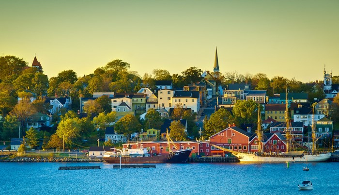 Lunenburg, Nova Scotia Waterfront with Historic Ships