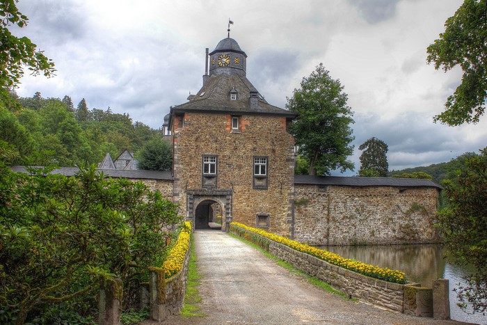 Castle Krottorf with bridge and moat in Germany