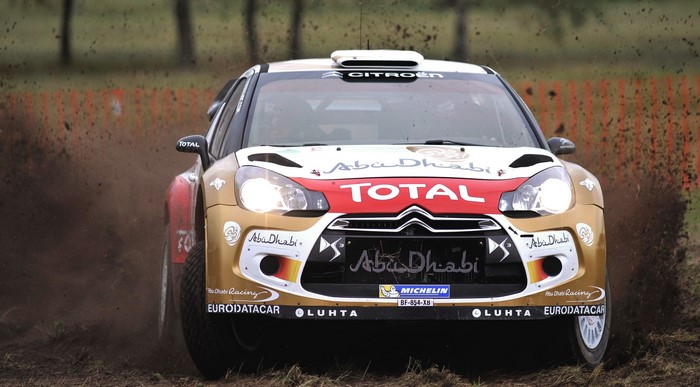 Citroen DS3 WRC Rally Car on Dirt Track