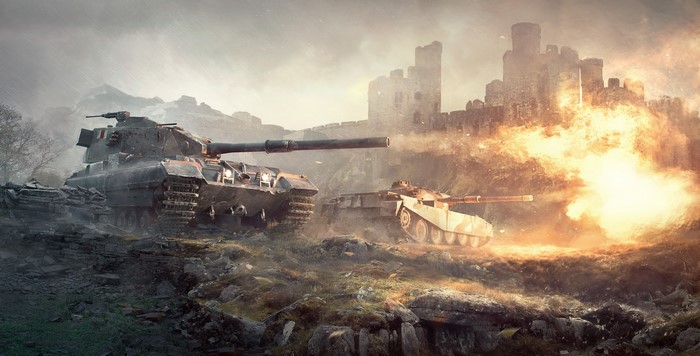4K World of Tanks Tanks Firing Fire