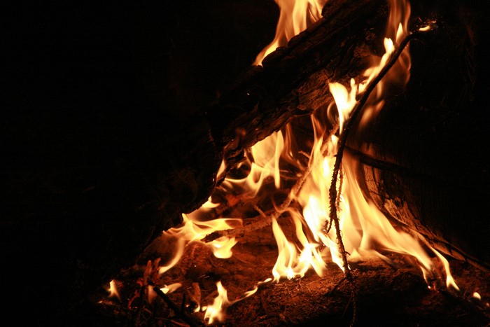 4K Closeup of a Campfire
