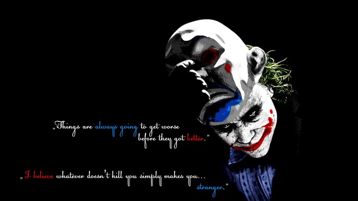Joker from The Dark Knight with quotes