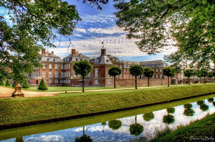 Schloss Nordkirchen castle with canal in Germany