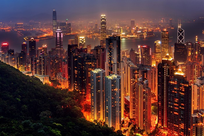 Hong Kong skyline at night from Victoria Peak