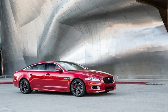 Red 2014 Jaguar XJR Long Wheelbase