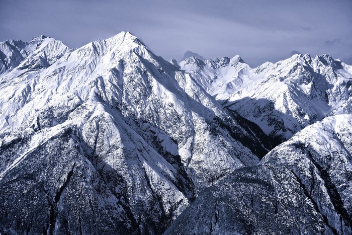 Snow-covered mountains in the Alps
