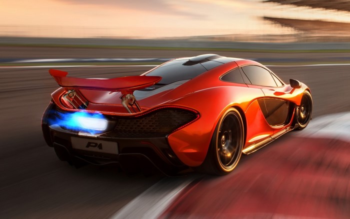 McLaren P1 supercar on a race track