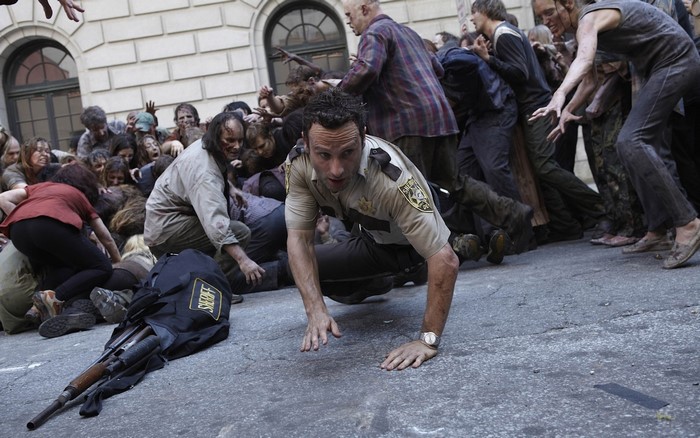 Rick Grimes and zombies from The Walking Dead