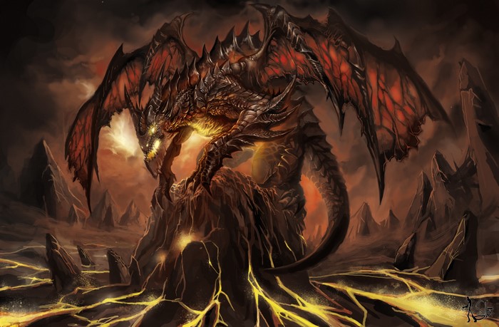 A fearsome dragon perched on a rocky outcrop