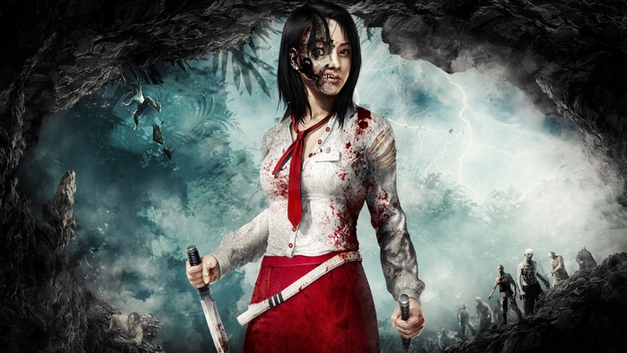 Zombie girl with knife from Dead Island