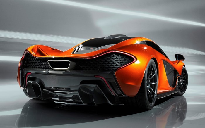 Orange McLaren P1 Supercar Back View
