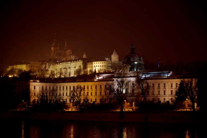 Prague Castle and St. Vitus Cathedral at night