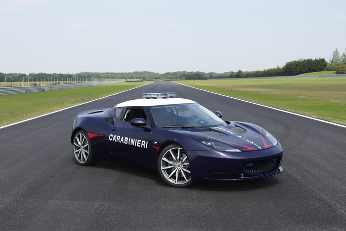 Lotus Evora S Carabinieri police car on track