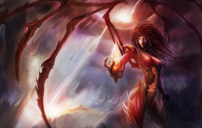 Kerrigan from StarCraft 2 with wings
