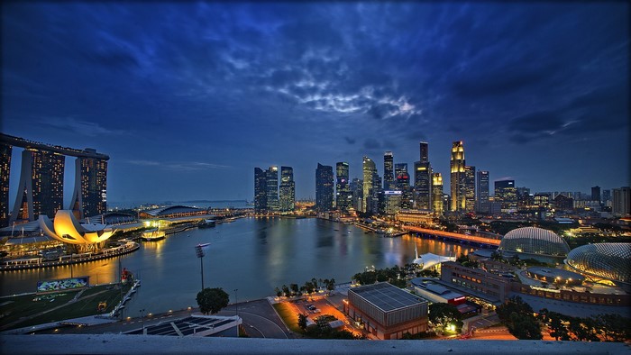 Singapore Skyline at Night with Marina Bay Sands