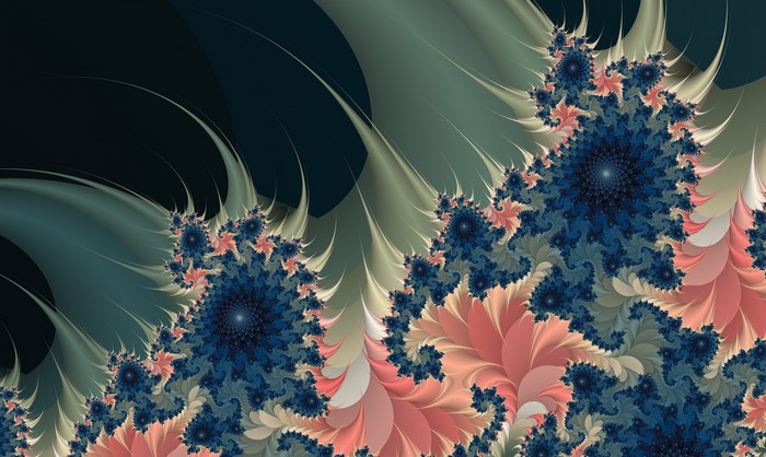 Fractal Abstraction with Blue and Pink Tones