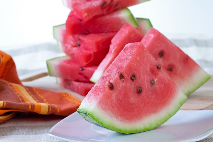 Watermelon slices on a plate