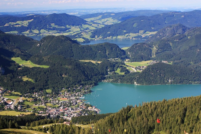 View of St. Gilgen and Wolfgangsee from above