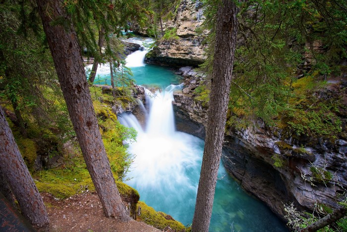 Johnston Canyon Waterfall in Banff National Park, Canada