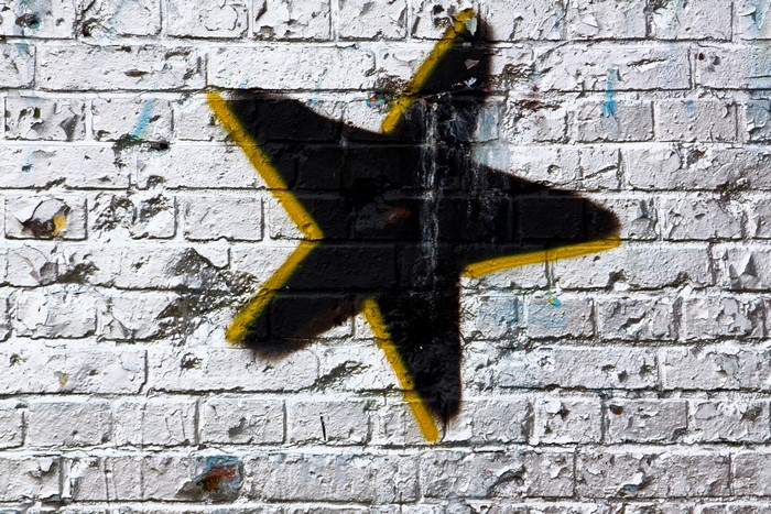 Graffiti star on a brick wall