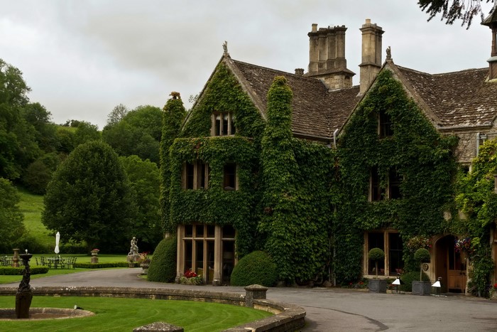 Ivy-covered manor house in Wiltshire, England