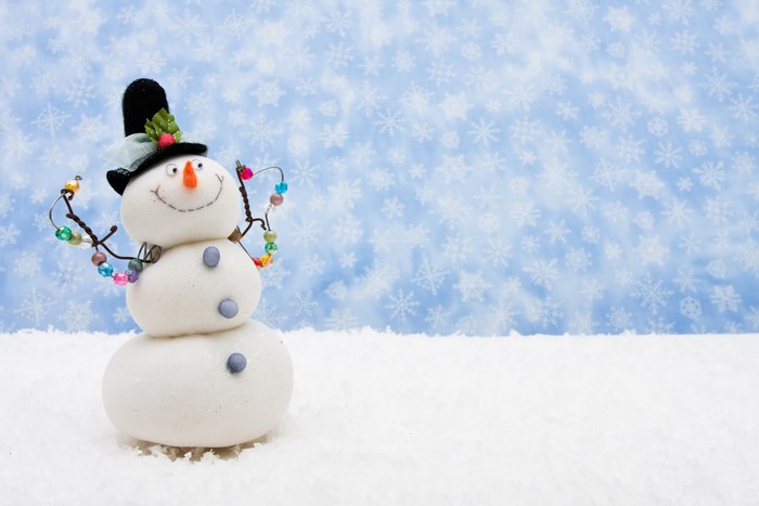 Christmas snowman with beaded arms and hat